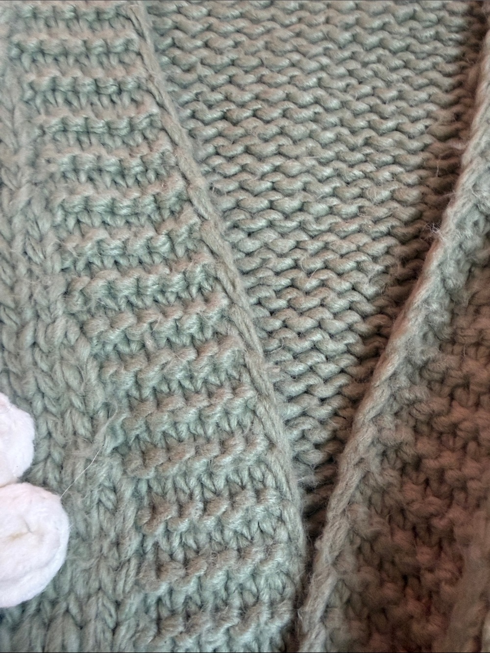 Daisy Appliqué Knit Cardigan Sweater - Sage Green - Picture 4 of 6